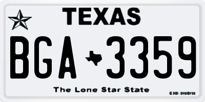 TX license plate BGA3359