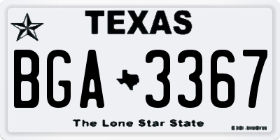 TX license plate BGA3367