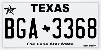 TX license plate BGA3368