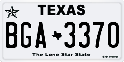 TX license plate BGA3370