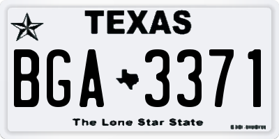TX license plate BGA3371