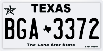 TX license plate BGA3372