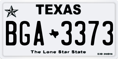 TX license plate BGA3373