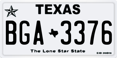 TX license plate BGA3376