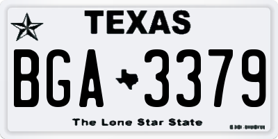 TX license plate BGA3379