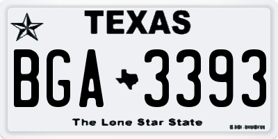 TX license plate BGA3393