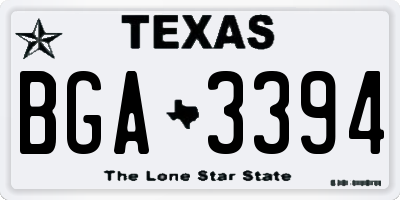 TX license plate BGA3394