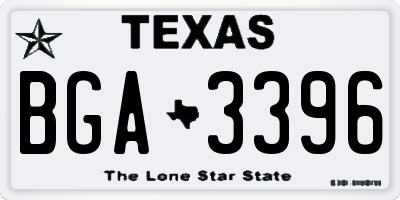 TX license plate BGA3396