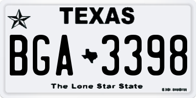 TX license plate BGA3398