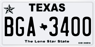TX license plate BGA3400