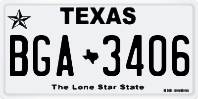 TX license plate BGA3406