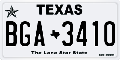 TX license plate BGA3410
