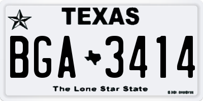 TX license plate BGA3414