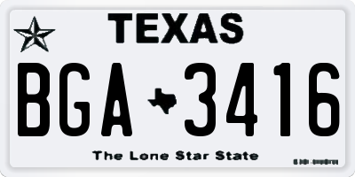 TX license plate BGA3416