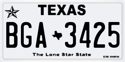 TX license plate BGA3425