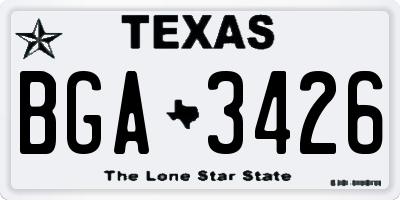 TX license plate BGA3426