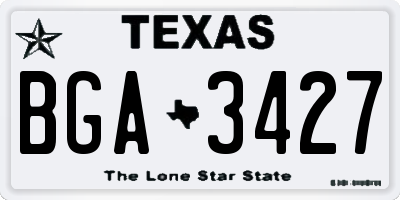 TX license plate BGA3427