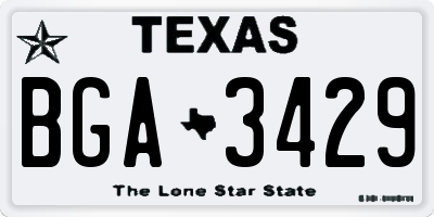 TX license plate BGA3429