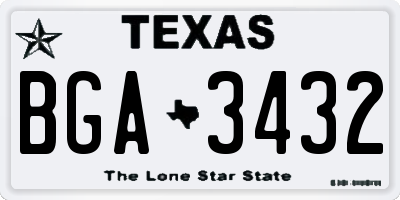 TX license plate BGA3432