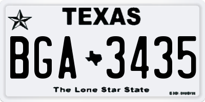 TX license plate BGA3435