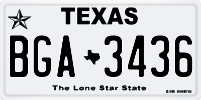 TX license plate BGA3436