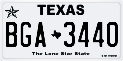 TX license plate BGA3440
