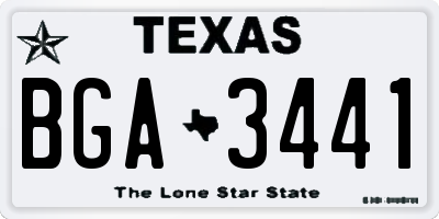 TX license plate BGA3441