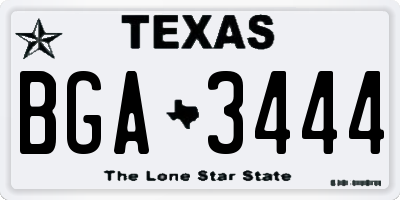 TX license plate BGA3444