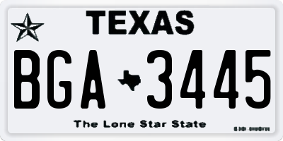 TX license plate BGA3445