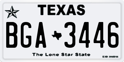 TX license plate BGA3446