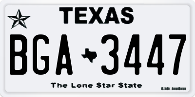 TX license plate BGA3447