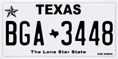 TX license plate BGA3448