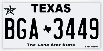 TX license plate BGA3449
