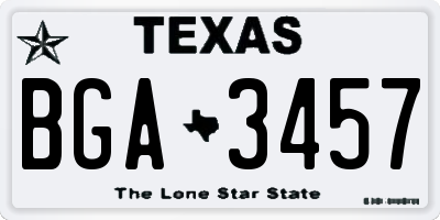 TX license plate BGA3457