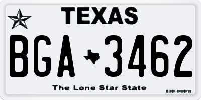 TX license plate BGA3462