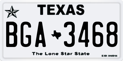 TX license plate BGA3468
