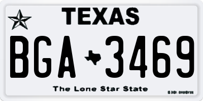 TX license plate BGA3469