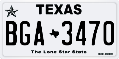TX license plate BGA3470