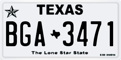 TX license plate BGA3471