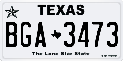 TX license plate BGA3473
