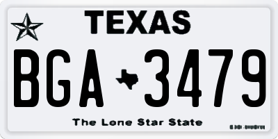 TX license plate BGA3479