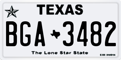 TX license plate BGA3482