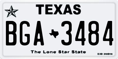 TX license plate BGA3484