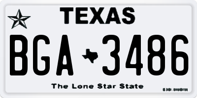 TX license plate BGA3486