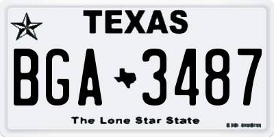 TX license plate BGA3487