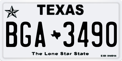 TX license plate BGA3490