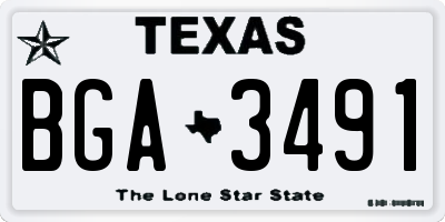 TX license plate BGA3491