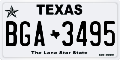 TX license plate BGA3495