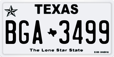 TX license plate BGA3499