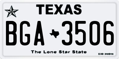 TX license plate BGA3506